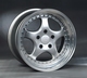 3 part, silver polished Porsche wheel 